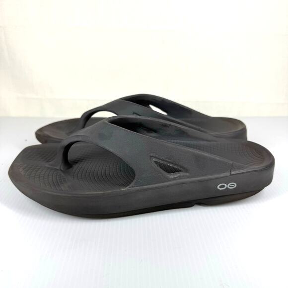 OOFOS Original Sport Recovery Sandal Size 9 Charcoal Grey Flip Flops Athleisure - Picture 2 of 11